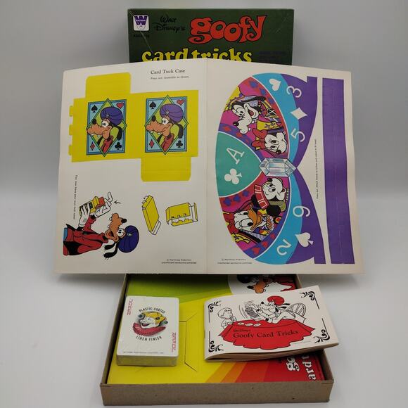 Vintage Disney GOOFY CARD TRICKS set by WHITMAN 1977 Unused Sealed Cards - Picture 4 of 5